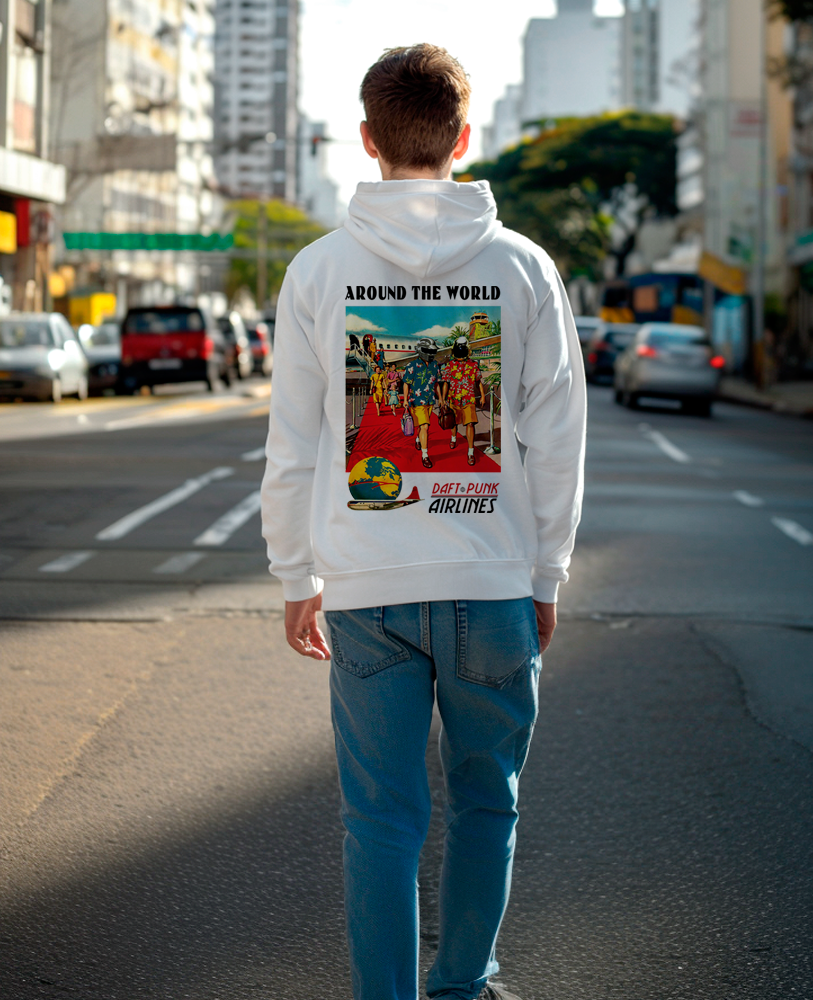 Moletom canguru unisex DAFT PUNK AROUND THE WORLD