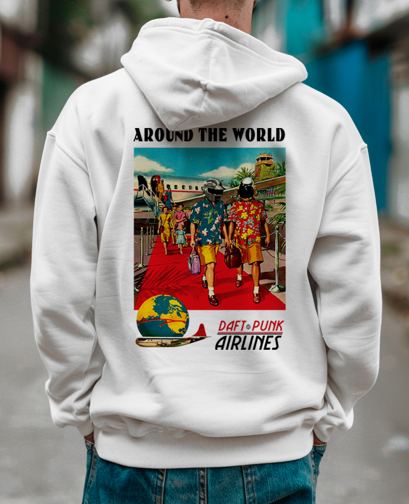 Moletom canguru unisex DAFT PUNK AROUND THE WORLD