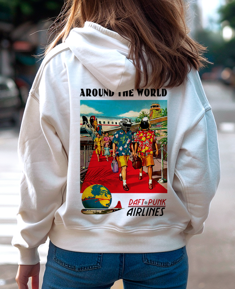 Moletom canguru unisex DAFT PUNK AROUND THE WORLD