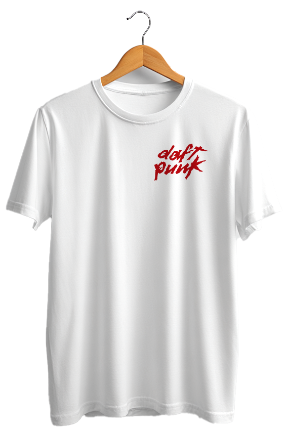 Camiseta unisex branca DAFT PUNK AROUND THE WORLD