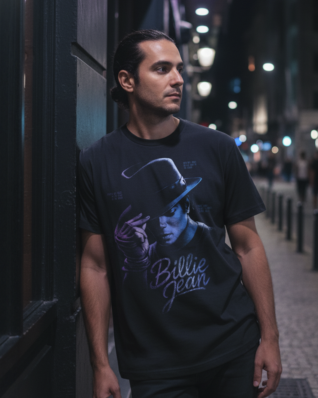 Camiseta unisex preta MICHAEL JACKSON BILLIE JEAN