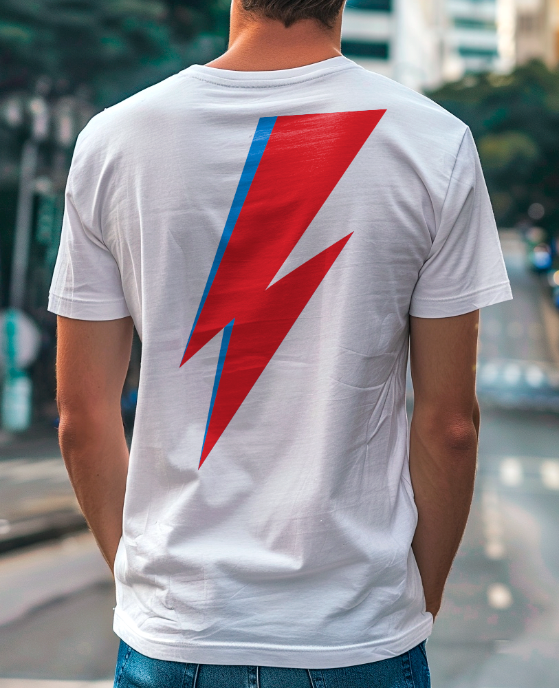 Camiseta unisex branca DAVID BOWIE - 1973