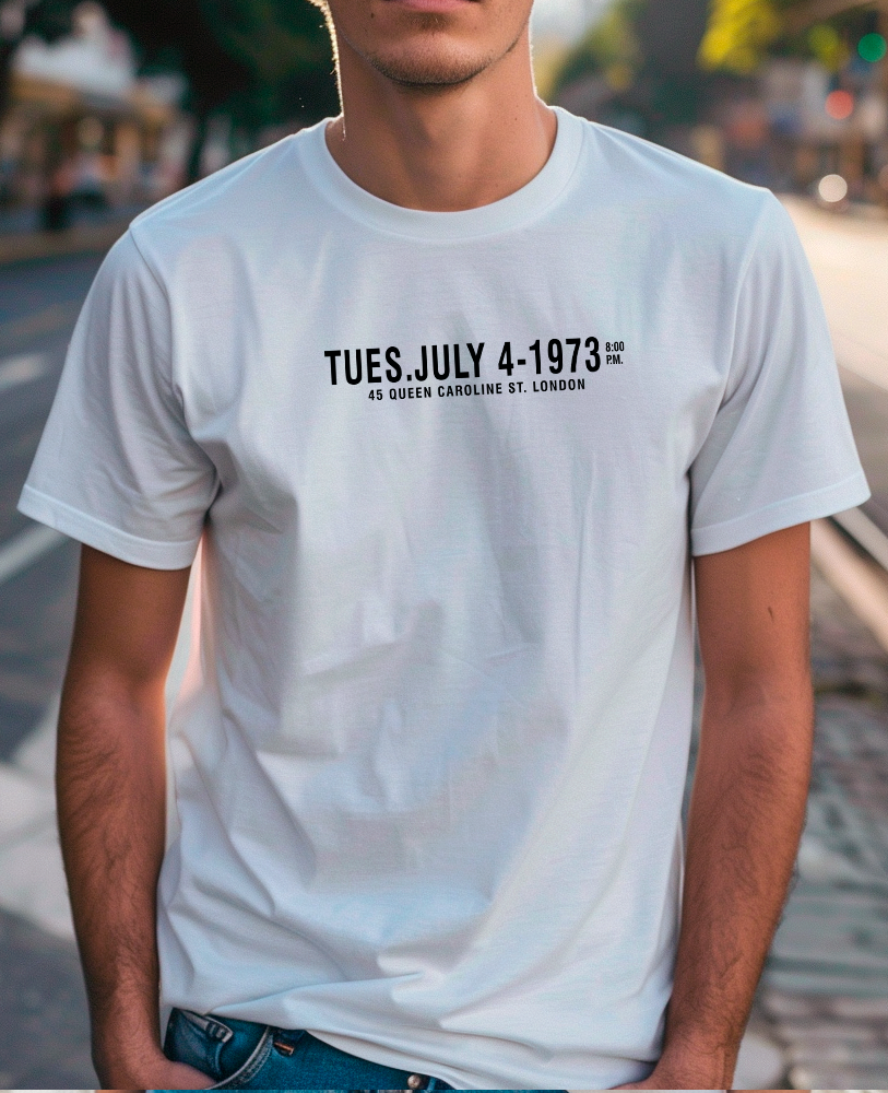 Camiseta unisex branca DAVID BOWIE - 1973
