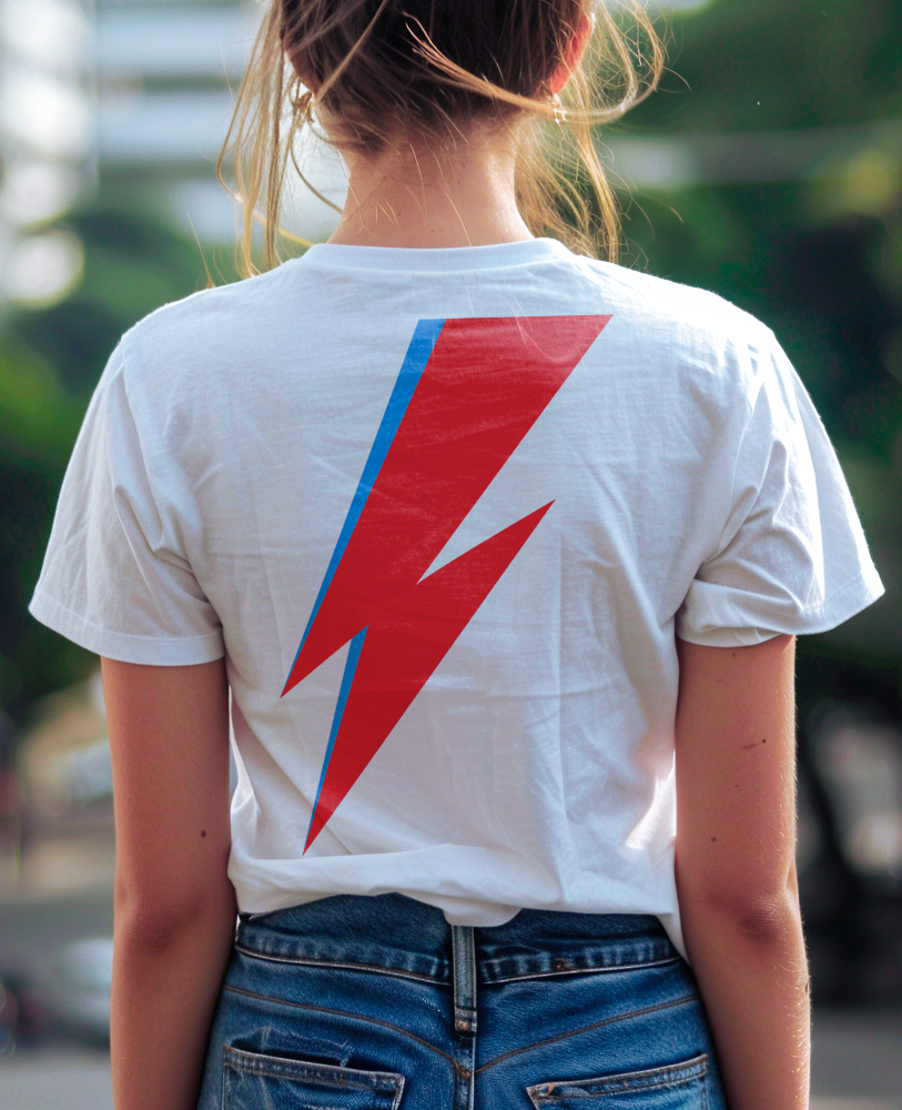 Camiseta unisex branca DAVID BOWIE - 1973