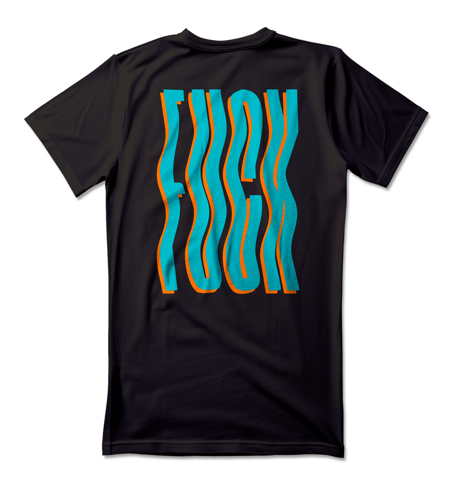 Camiseta unisex preta FUCK