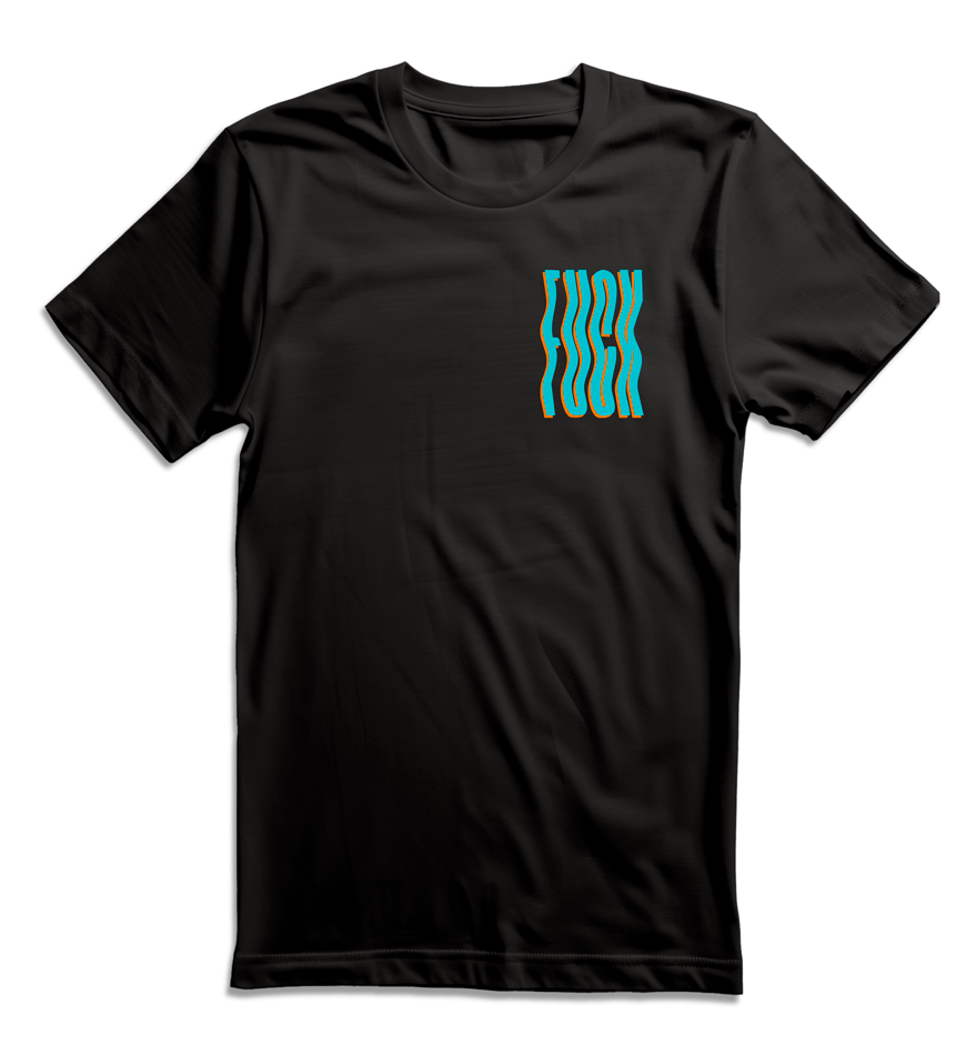 Camiseta unisex preta FUCK