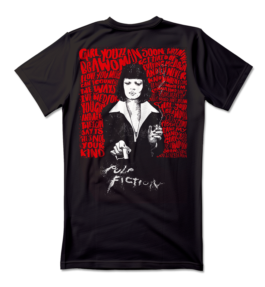 Camiseta unisex preta "PULP FICTION"
