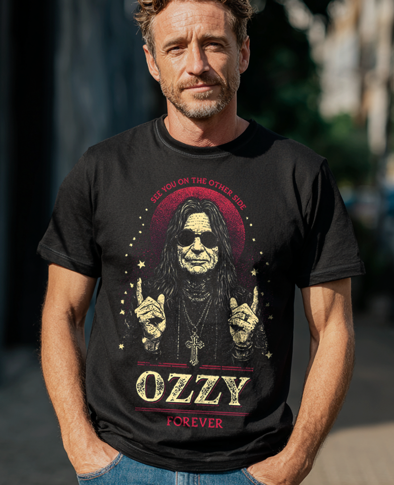 Camiseta unisex preta OZZY OSBOURNE