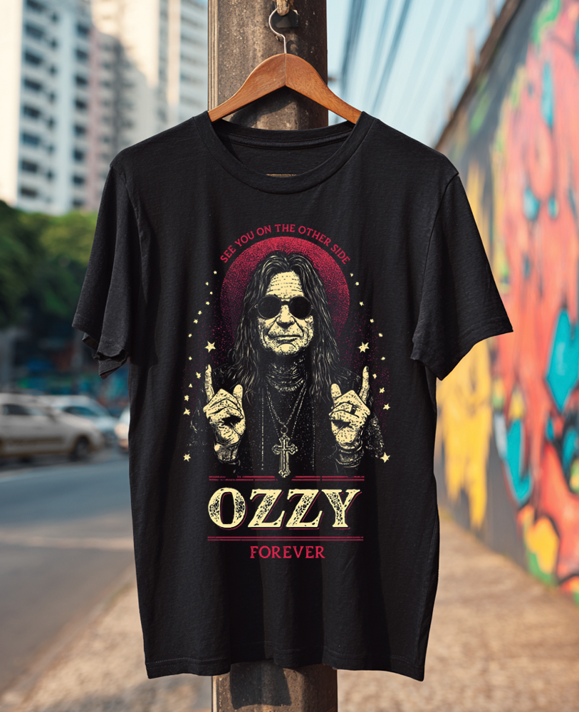 Camiseta unisex preta OZZY OSBOURNE