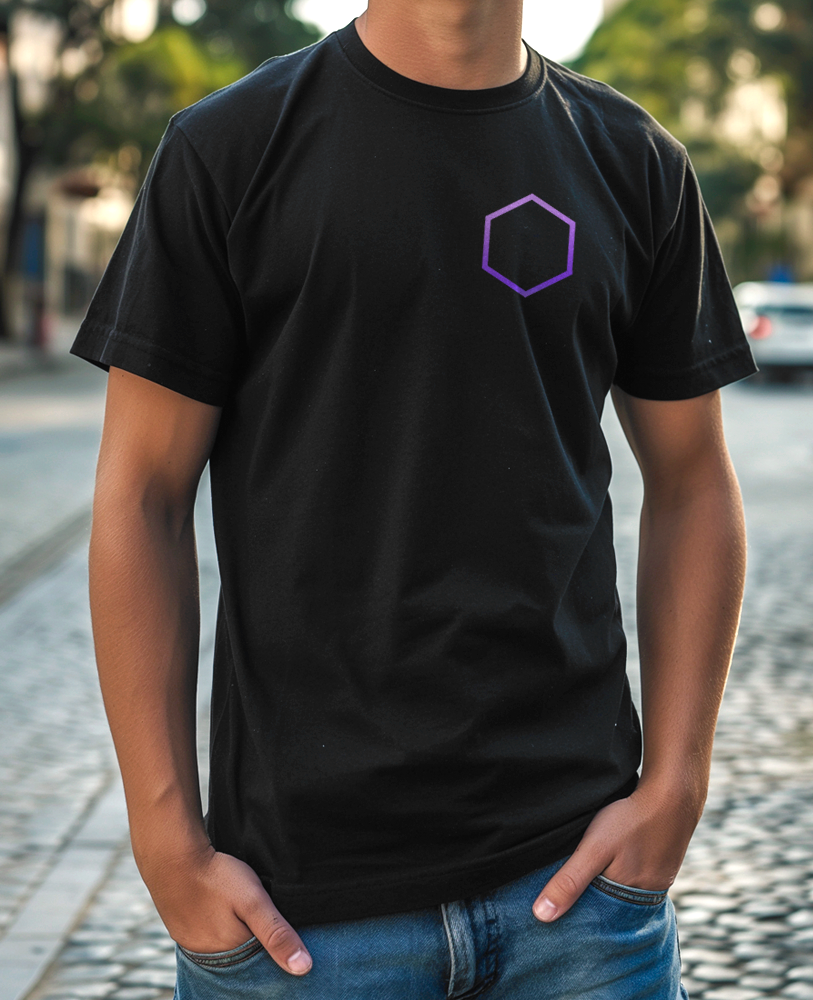 Camiseta unisex preta PURPLE DISCO MACHINE