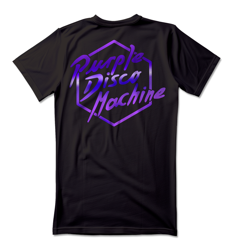 Camiseta unisex preta PURPLE DISCO MACHINE