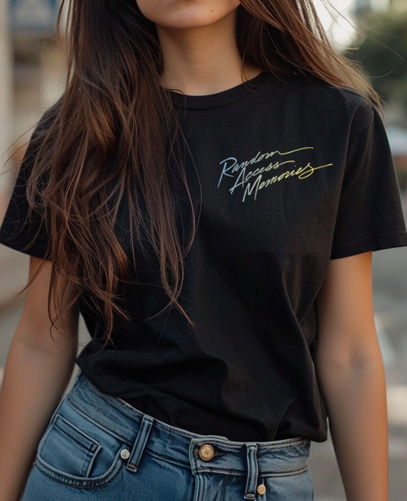 Camiseta preta unisex DAFT PUNK RANDOM ACCESS MEMORIES