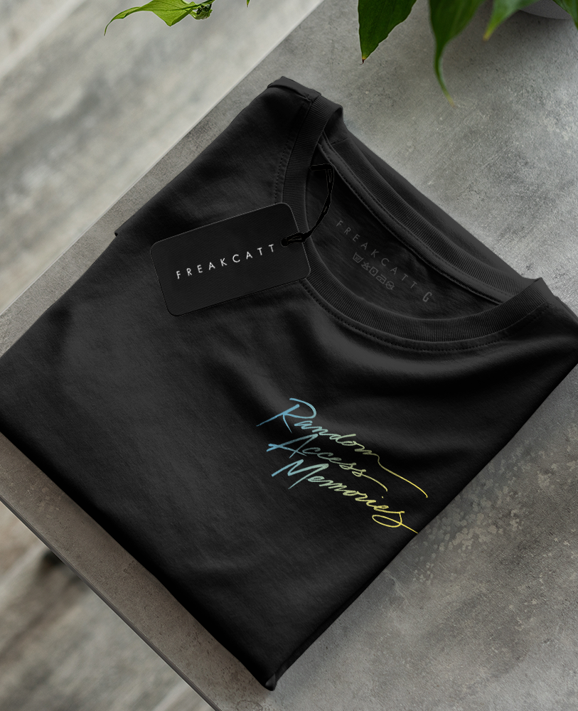 Camiseta preta unisex DAFT PUNK RANDOM ACCESS MEMORIES