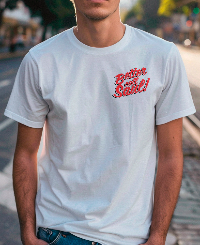 Camiseta unisex branca "BETTER CALL SAUL"