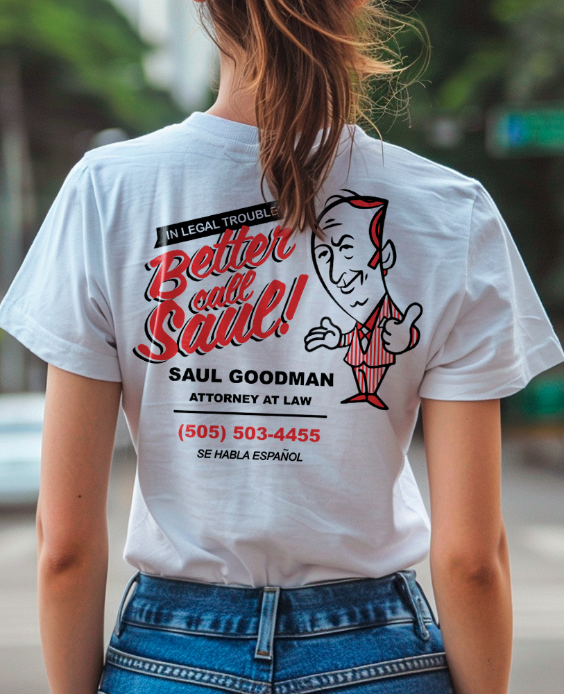 Camiseta unisex branca "BETTER CALL SAUL"