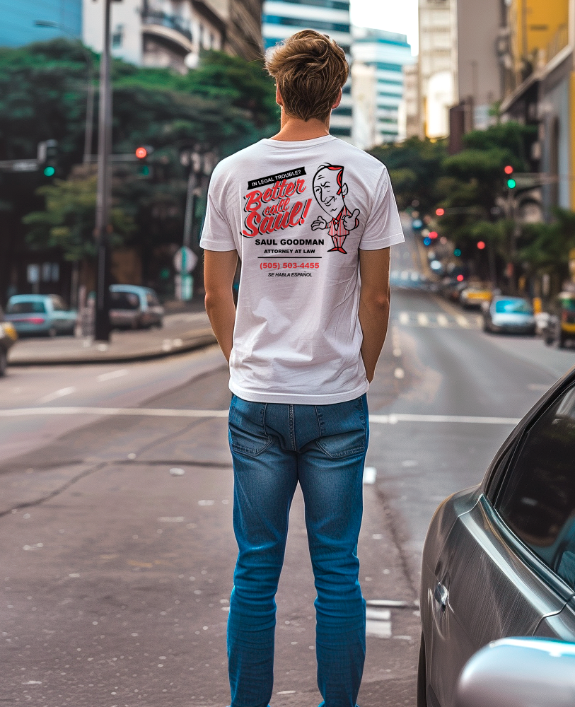 Camiseta unisex branca "BETTER CALL SAUL"