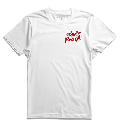 Camiseta unisex branca DAFT PUNK AROUND THE WORLD