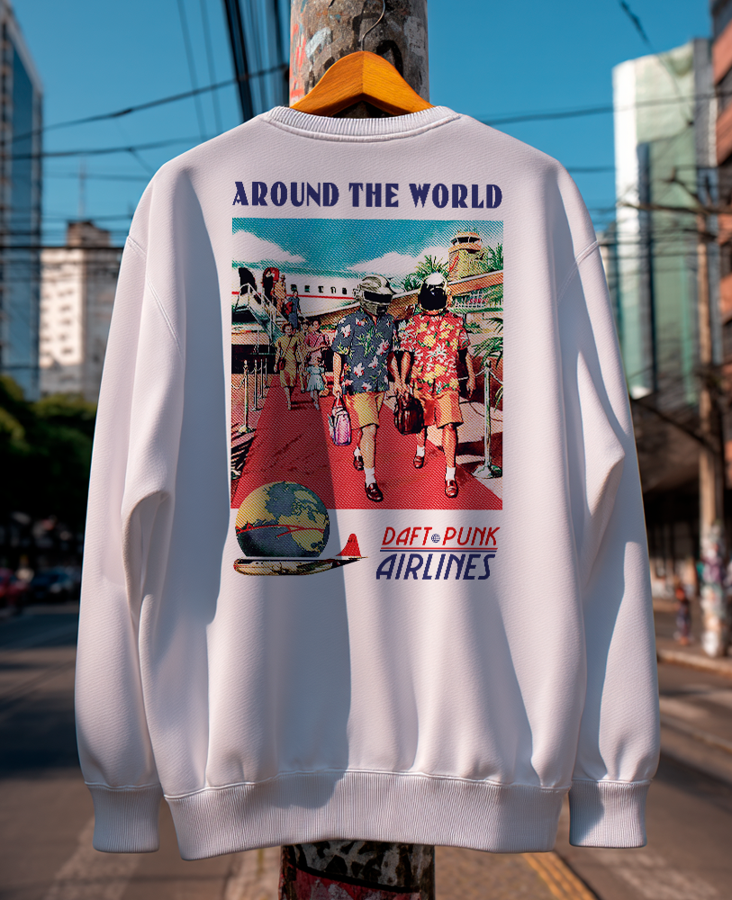 Moletom careca unisex DAFT PUNK AROUND THE WORLD