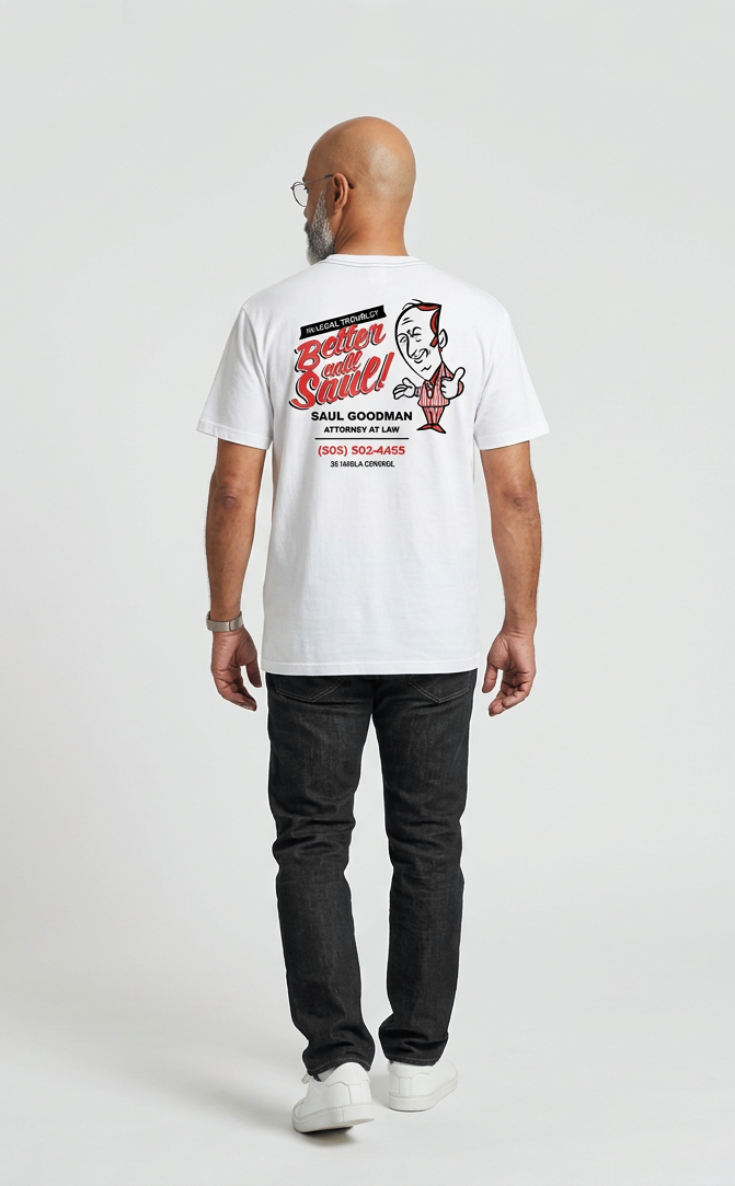 Camiseta unisex branca "BETTER CALL SAUL"