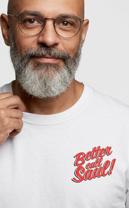 Camiseta unisex branca "BETTER CALL SAUL"