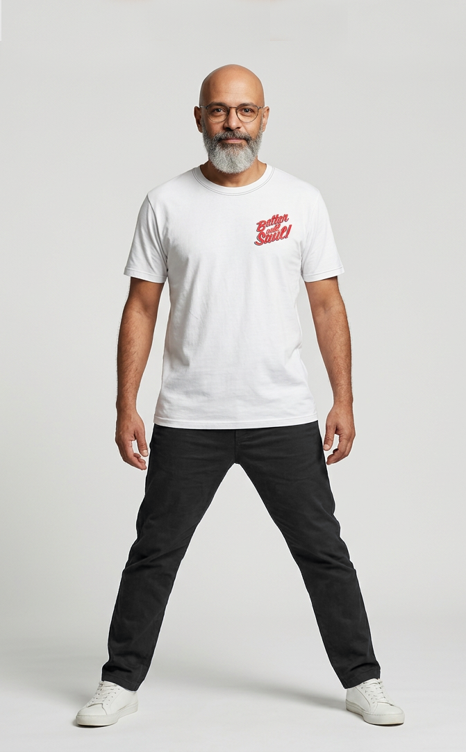 Camiseta unisex branca "BETTER CALL SAUL"