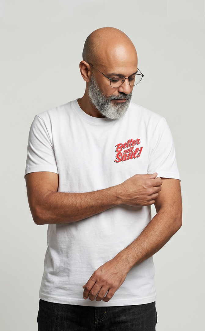 Camiseta unisex branca "BETTER CALL SAUL"