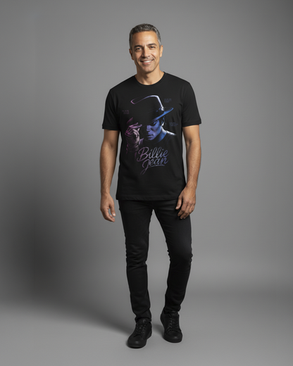 Camiseta unisex preta MICHAEL JACKSON BILLIE JEAN