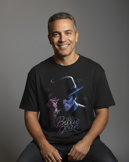 Camiseta unisex preta MICHAEL JACKSON BILLIE JEAN
