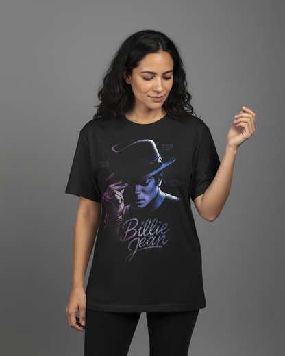 Camiseta unisex preta MICHAEL JACKSON BILLIE JEAN