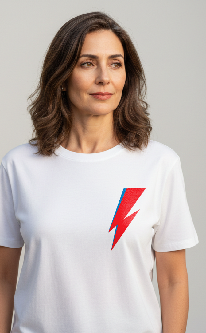 Camiseta unisex branca DAVID BOWIE - POSTER
