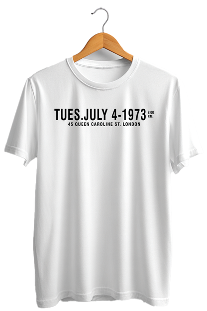 Camiseta unisex branca DAVID BOWIE - 1973
