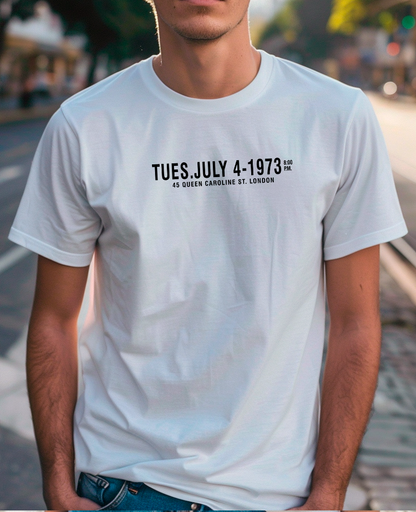 Camiseta unisex branca DAVID BOWIE - 1973