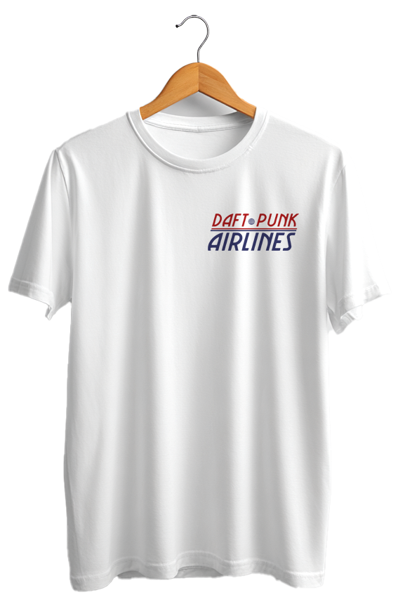 Camiseta unisex branca DAFT PUNK AROUND THE WORLD