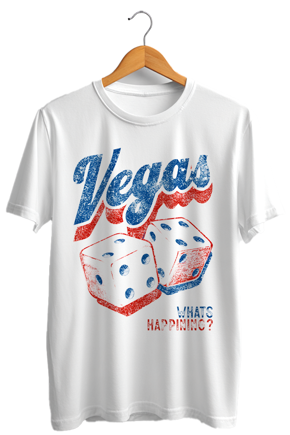 Camiseta unisex branca VEGAS