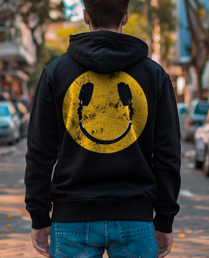 Moletom canguru unisex HEADPHONE SMILE