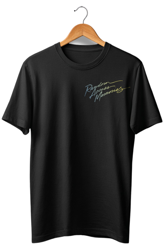 Camiseta preta unisex DAFT PUNK RANDOM ACCESS MEMORIES