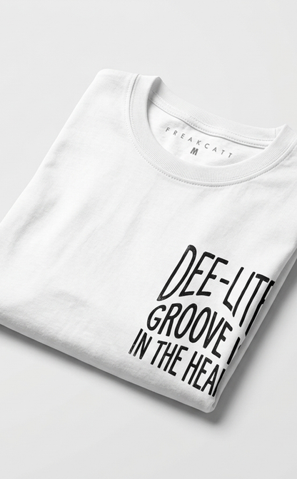 Camiseta unisex branca DEEE-LITE Groove is in the heart