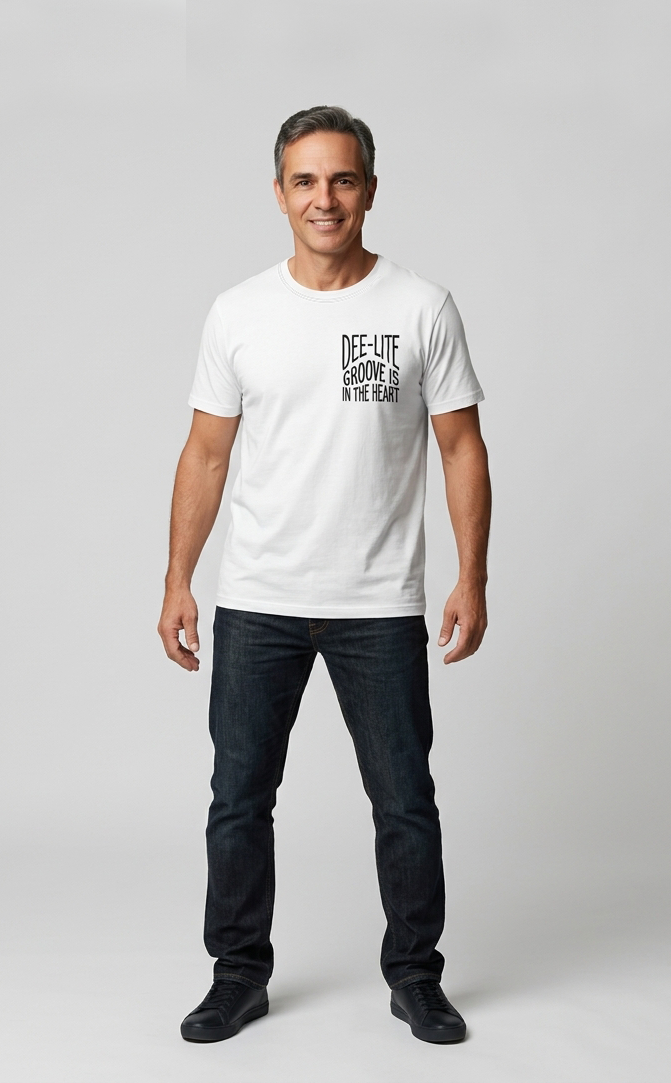 Camiseta unisex branca DEEE-LITE Groove is in the heart