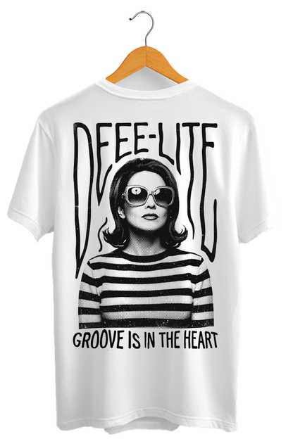 Camiseta unisex branca DEEE-LITE Groove is in the heart