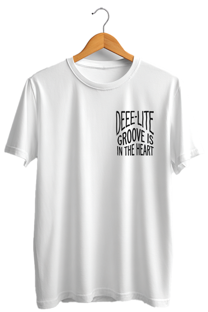Camiseta unisex branca DEEE-LITE Groove is in the heart