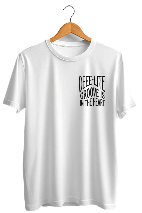 Camiseta unisex branca DEE-LITE Groove is in the heart