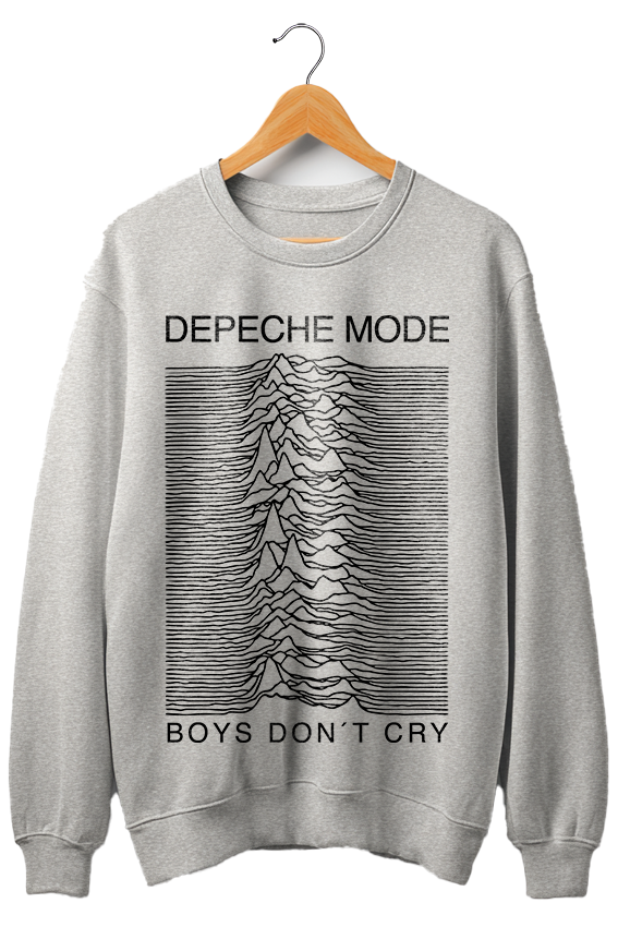 Moletom unisex cinza mescla JOY DEPECHE THE CURE