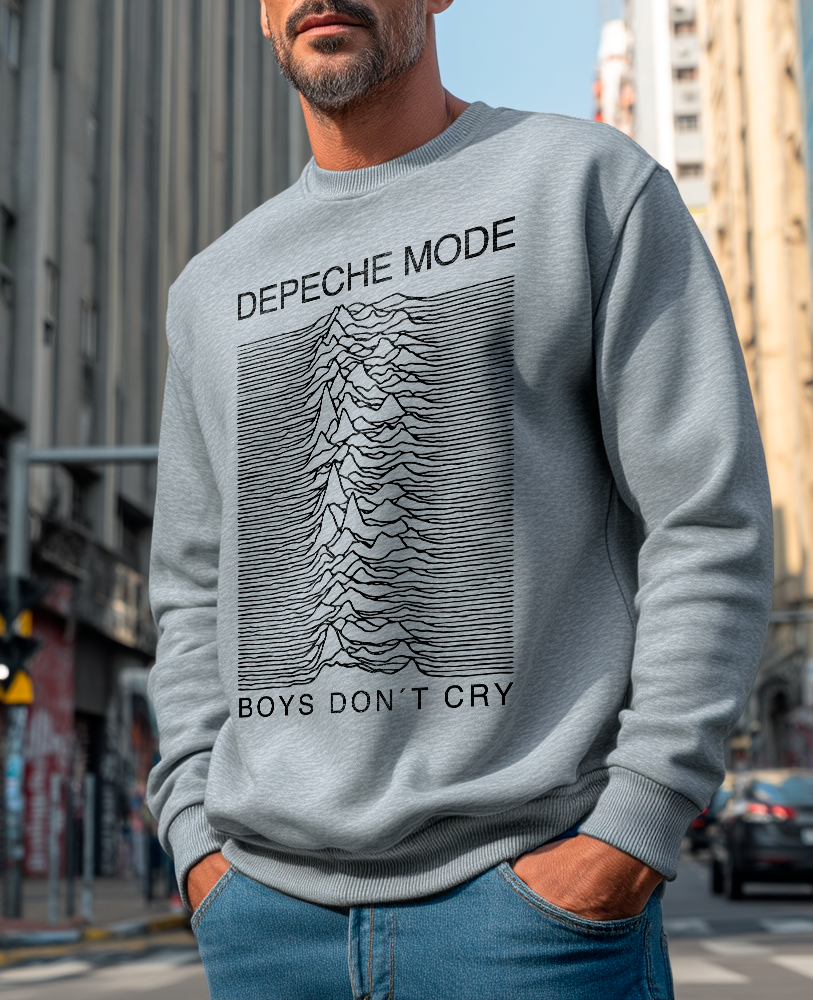 Moletom unisex cinza mescla JOY DEPECHE THE CURE