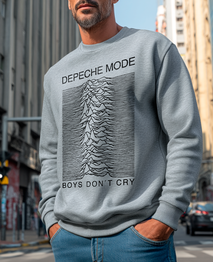 Moletom unisex cinza mescla JOY DEPECHE THE CURE