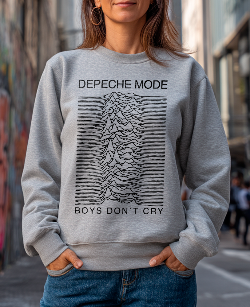 Moletom unisex cinza mescla JOY DEPECHE THE CURE
