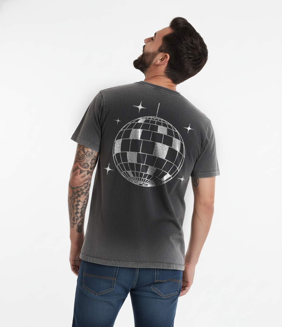 Camiseta unisex marmorizada DISCOBALL
