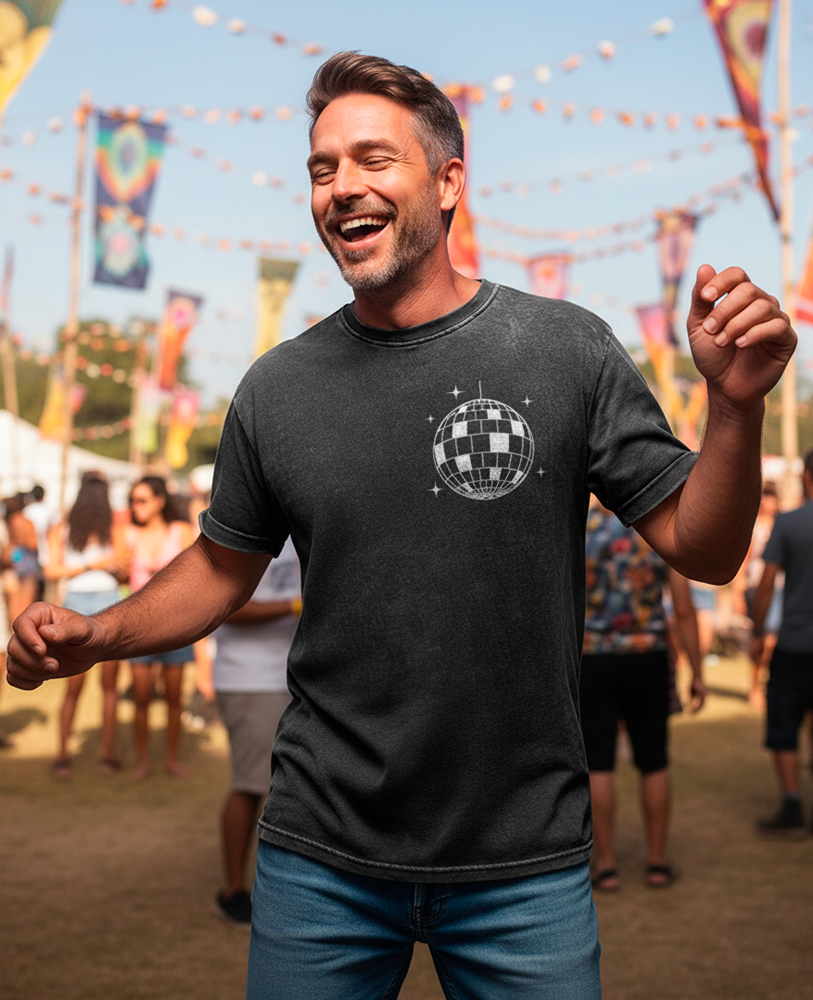 Camiseta unisex marmorizada DISCOBALL
