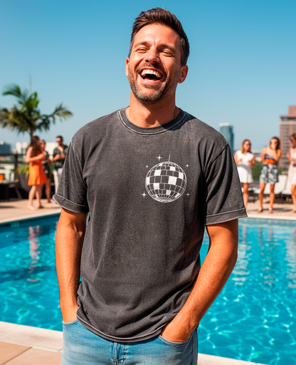 Camiseta unisex marmorizada DISCOBALL