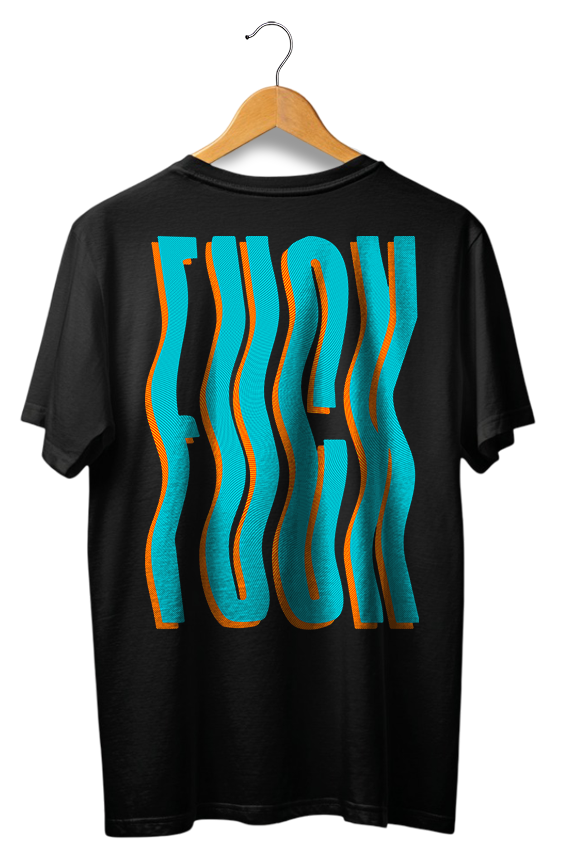 Camiseta unisex preta FUCK