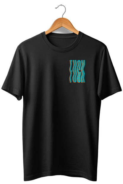Camiseta unisex preta FUCK